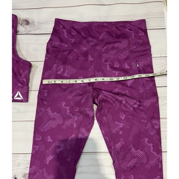 Reebok Workout Set Sportsbra & Leggings Activewear Size M Purple LIKE NEW!!! - Picture 7 of 14